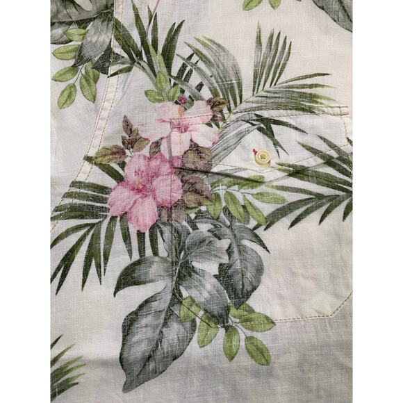 Tommy Bahama Linen Shirt – Men’s XXL, White Floral, Short Sleeve Resort Style - Picture 10 of 10